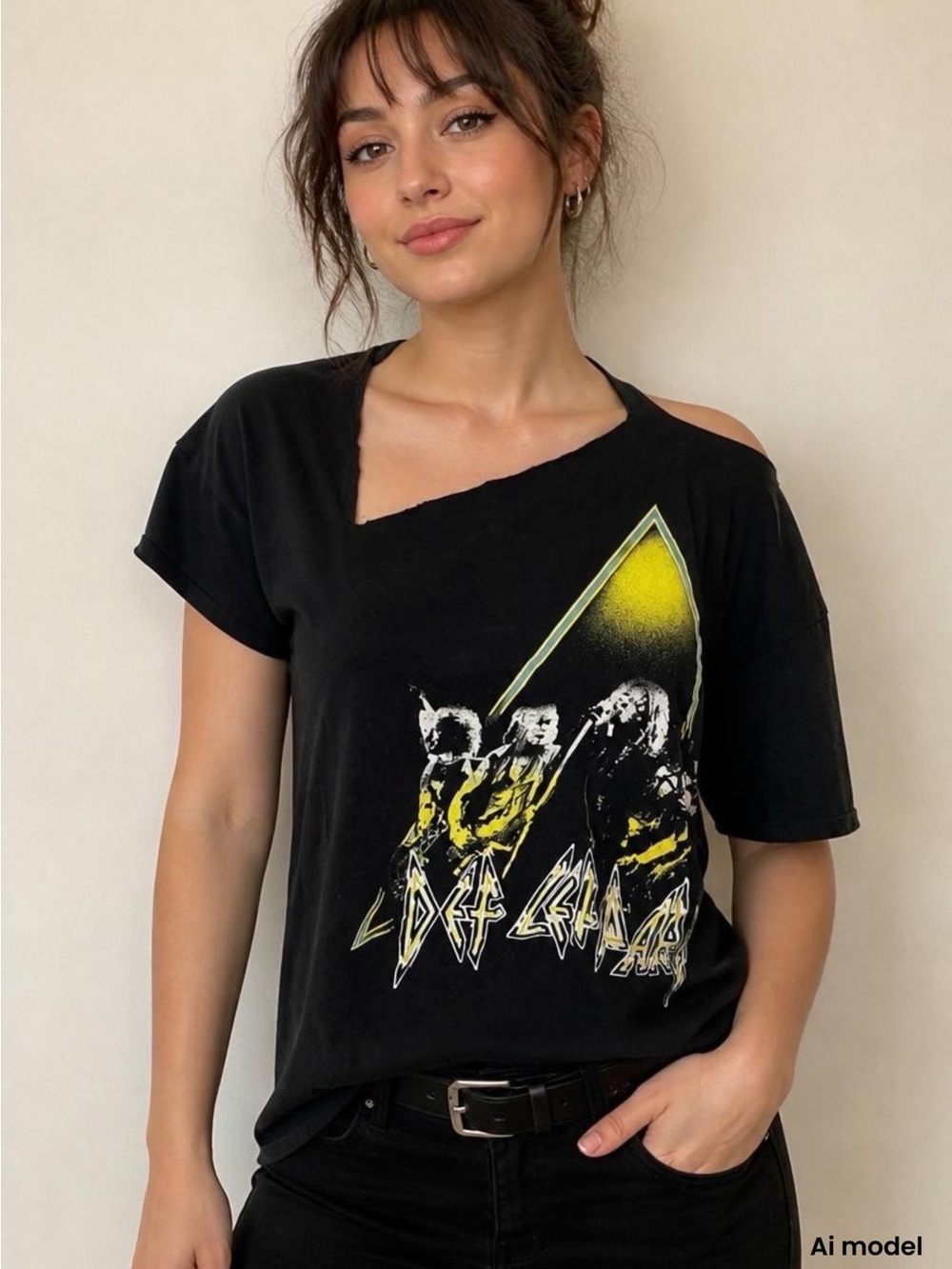 Missguided Def Leopard Cut Out T-shirt Size‎ M